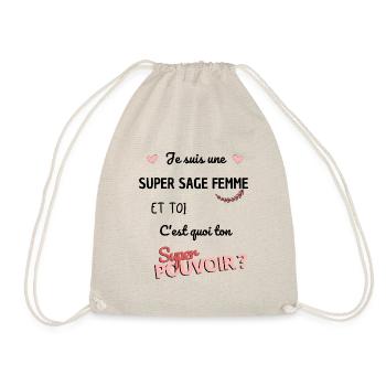 Je suis une super sage femme ! pouvoir sage femme - Sac de sport léger - nature - Devant