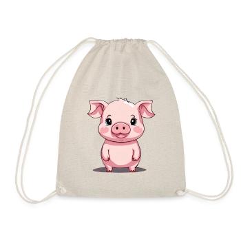 Schweinchen / Schwein - Turnbeutel - Natur - Vorne