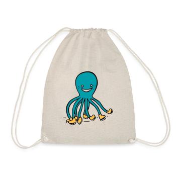 Roller skate Octopus 2 - Drawstring Bag - nature - Front