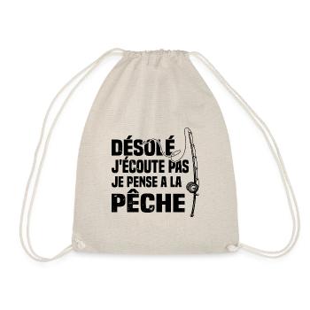 Désolé J'écoute Pas Je Pense A La Pêche Humour - Sac de sport léger - nature - Devant