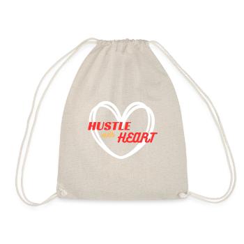 Hustle with Heart (red) - Drawstring Bag - nature - Front