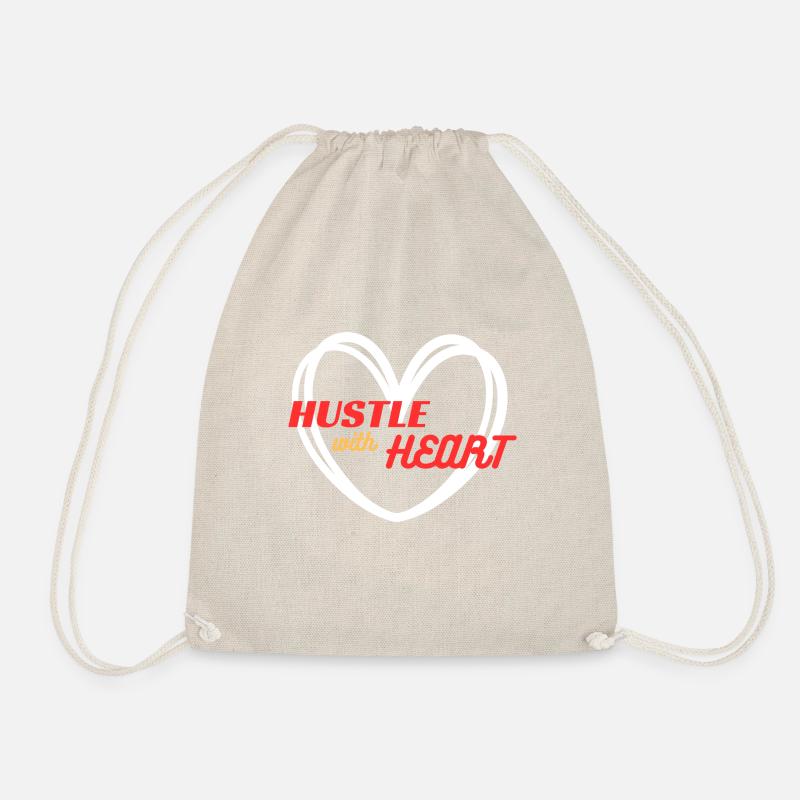 Hustle with Heart (red) - Turnbeutel - Natur