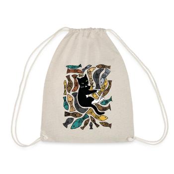 A fishing cat - Drawstring Bag - nature - Front