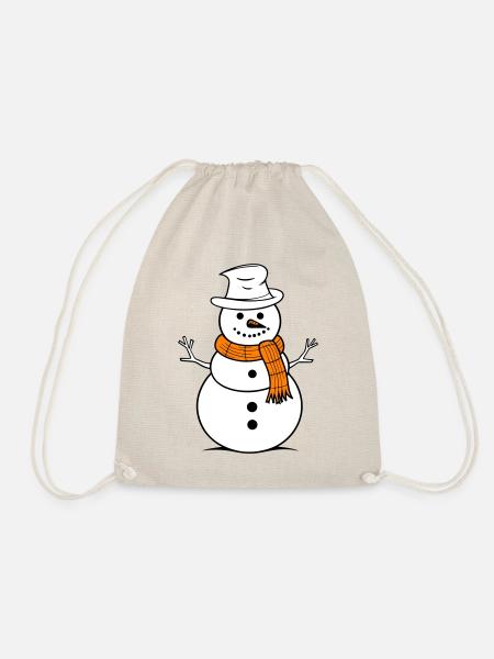 Schneemann Winter - Turnbeutel - Natur