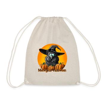 Chat d'Halloween avec chapeau de sorcière - Sac de sport léger - nature - Devant