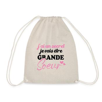 J'ai un secret je vais être grande sœur - Sac de sport léger - nature - Devant
