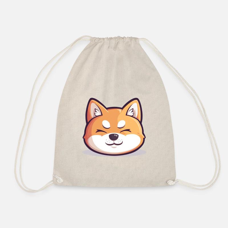 Chibi Akita dog - Drawstring Bag - nature