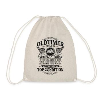 Oldtimer Baujahr 1965 Jahrgang Geburtstag Geschenk - Turnbeutel - Natur - Vorne
