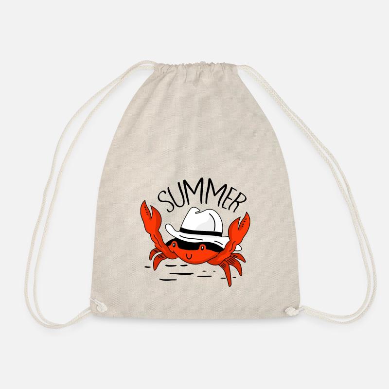 Crab with hat - Drawstring Bag - nature