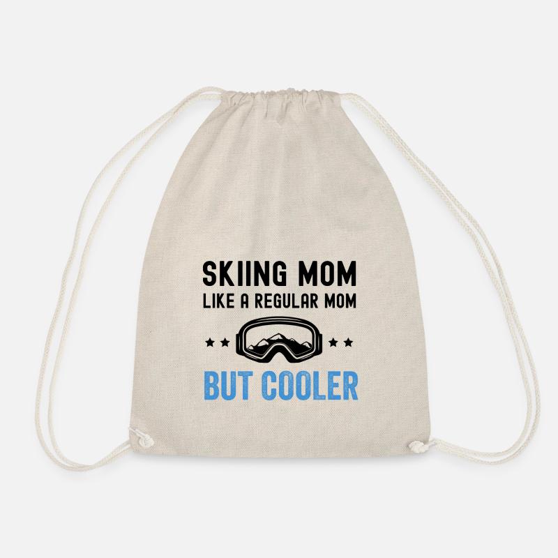 Skiing Mom Ski Skifahren Funny Lustig Mama Mutter - Turnbeutel - Natur