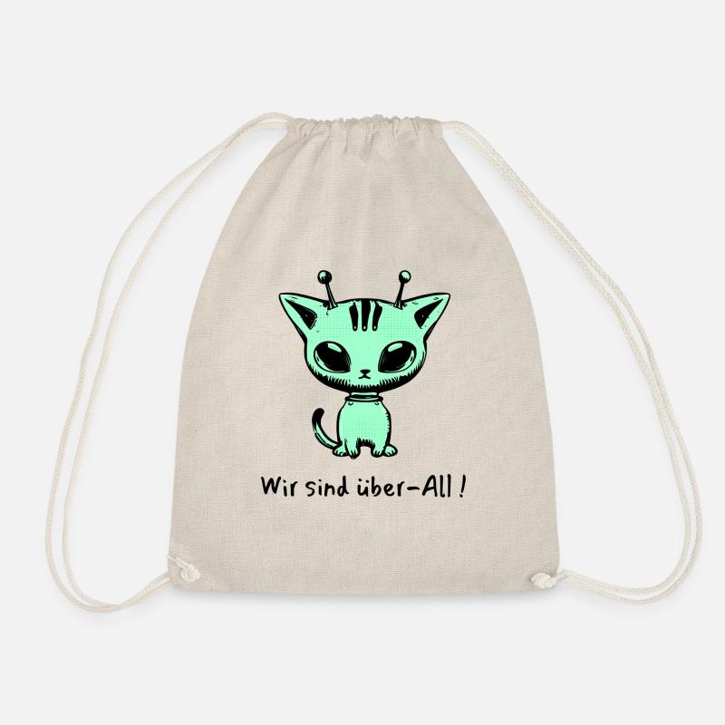 Alien cat - funny design for cat fans - Drawstring Bag - nature