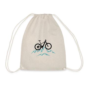 Mountain biking, mountain biking and mountains, cycling - Drawstring Bag - nature - Front