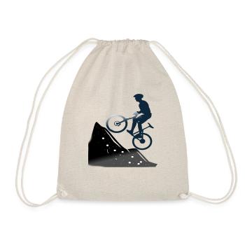 Mountainbike Mountainbiken Mountainbiker Fahrrad - Turnbeutel - Natur - Vorne