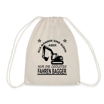 Baggerfahrer Bagger fahren Bagger Spruch Geschenk - Turnbeutel - Natur - Vorne