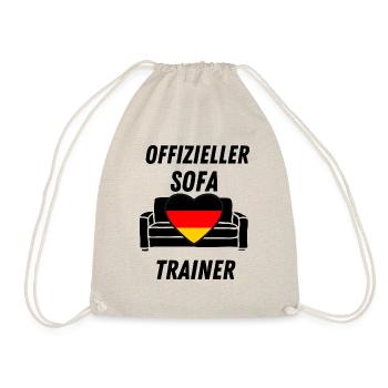 Sofa Trainer lustiges tshirt witzig spruch fußball - Turnbeutel - Natur - Vorne
