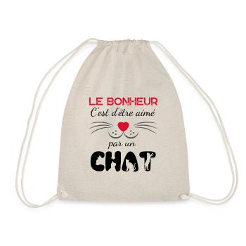 le bonheur c'est d'être aimé par un chat 1 - Sac de sport léger - nature - Devant