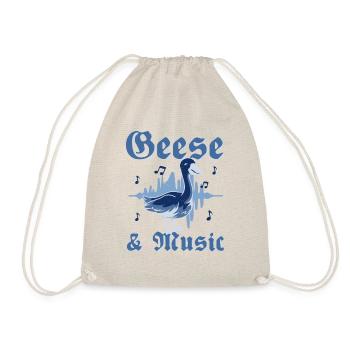 Geese and Music Notes Musician Nature Goose Bird - Drawstring Bag - nature - Front