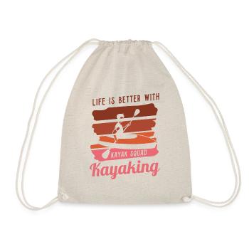 Life With Kayaking Canoe Whitewater Kayak - Drawstring Bag - nature - Front