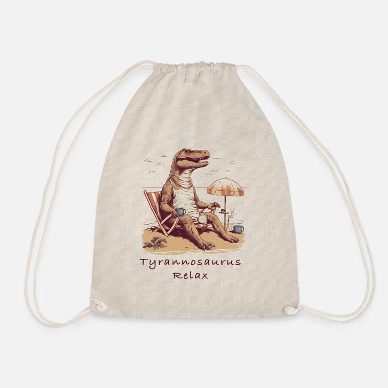 Tyrannosaurus Relax - Drawstring Bag - nature