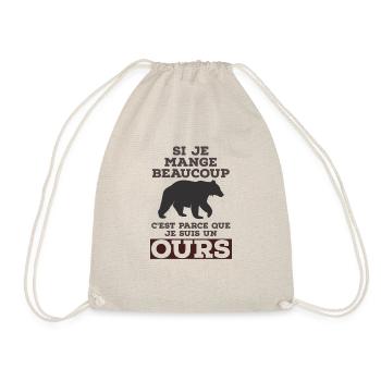 Je mange beaucoup je suis un ours - Sac de sport léger - nature - Devant