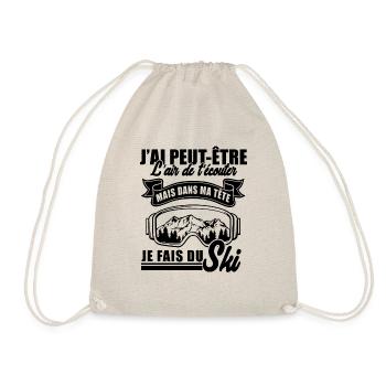 dans ma tête je fais du ski 2 - Sac de sport léger - nature - Devant