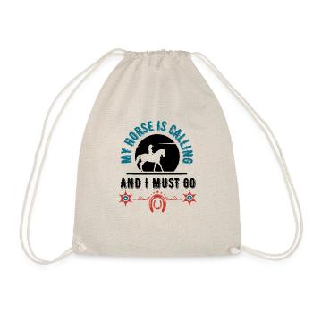 Horse girl rider rodeo - Drawstring Bag - nature - Front
