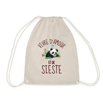 Vivre d amour et de sieste panda paresseux 2 - Sac de sport léger - nature - Devant