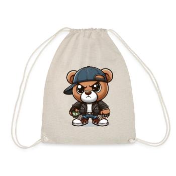Gangsta Bear - Drawstring Bag - nature - Front