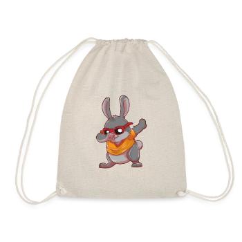Cartoon Dabbing Osterhase Dab Hase Ostern Geschenk - Turnbeutel - Natur - Vorne