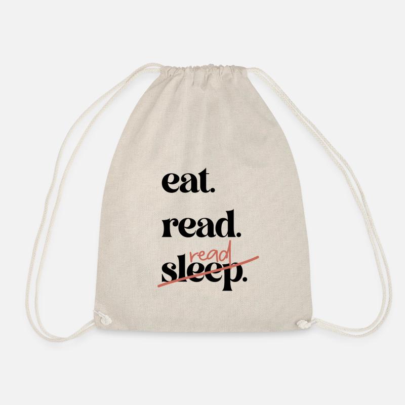 eat, read, read - Drawstring Bag - nature