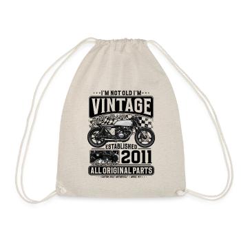 2011 Jahrgang Vintage Geburtstag Motorrad - Turnbeutel - Natur - Vorne