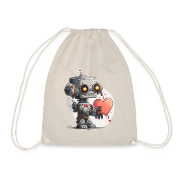 Robo Herz - Turnbeutel - Natur - Vorne