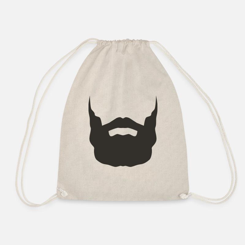 Beard full beard mask hipster trend - Drawstring Bag - nature