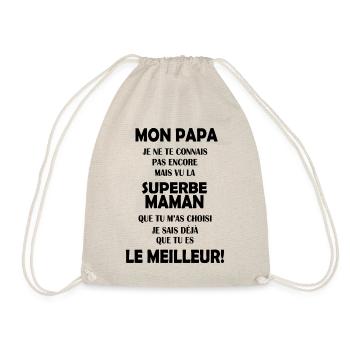 Annonce grossesse Cadeau Futur Papa Future Maman - Sac de sport léger - nature - Devant