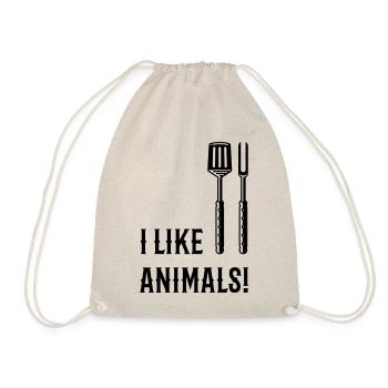 J’aime les animaux! (Grill Couverts / Noir) - Sac de sport léger - nature - Devant