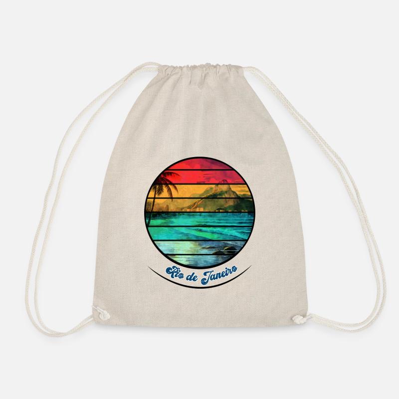 Rio de Janeiro Brasil circle distressed - Turnbeutel - Natur