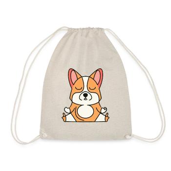 Corgi Yoga Pose Dog Gift Puppy - Drawstring Bag - nature - Front