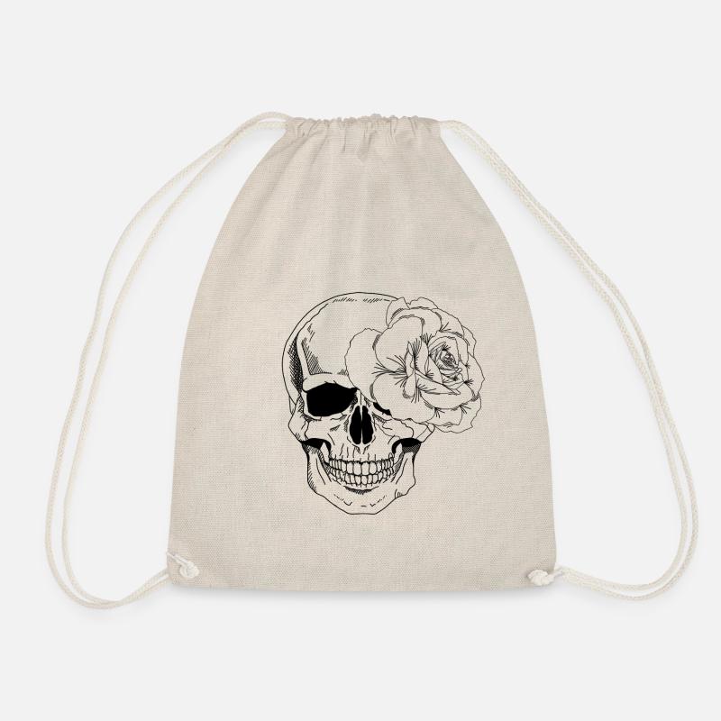 Skull Black - Drawstring Bag - nature