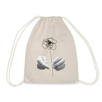 Hands and Flower Sketch Design - Drawstring Bag - nature - Front