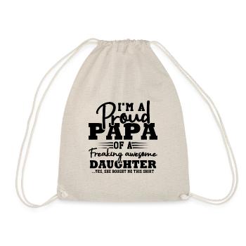 Je suis fier d'être le papa d'une fille géniale - Sac de sport léger - nature - Devant