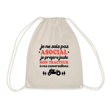 Je préfère juste mon tracteur à vos conversations - Sac de sport léger - nature - Devant