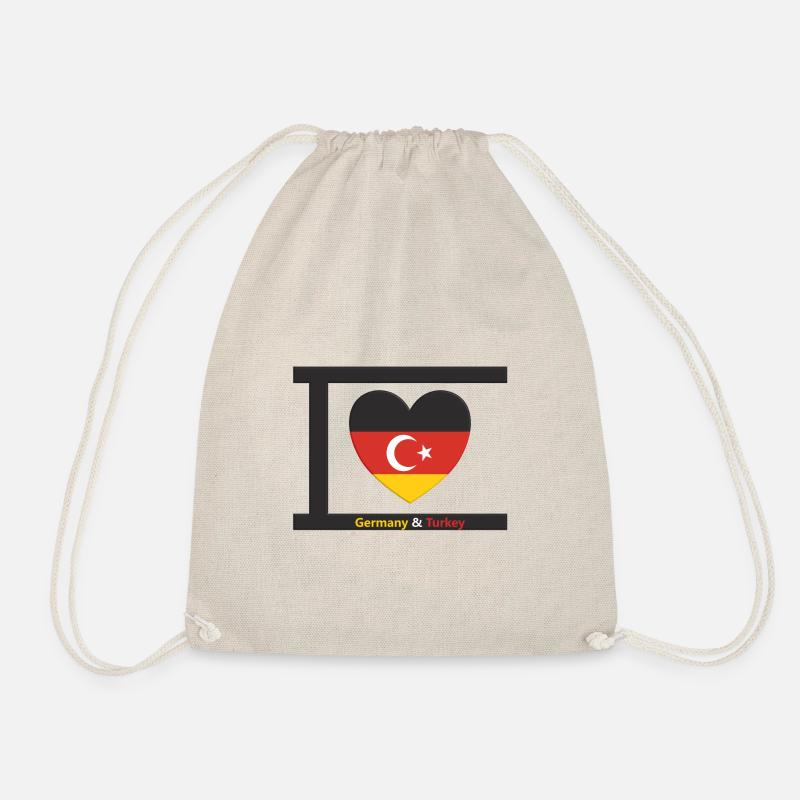 I Love Germany Turkey Home - Drawstring Bag - nature