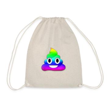 Kackhaufen Emoji Rainbow - Drawstring Bag - nature - Front