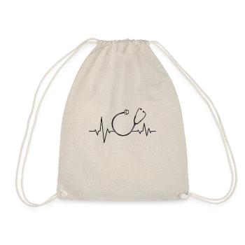 Heartbeat doctor doctor - Drawstring Bag - nature - Front