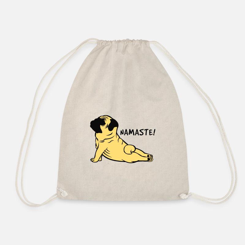 Namaste - Mops - Pug - Turnbeutel - Natur