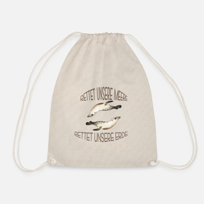 Save Our Seas T-Shirt Playing Sea Lions - Drawstring Bag - nature