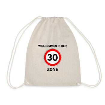 30. Geburtstag 30er Dreißigster 30 Zone Geschenk - Turnbeutel - Natur - Vorne