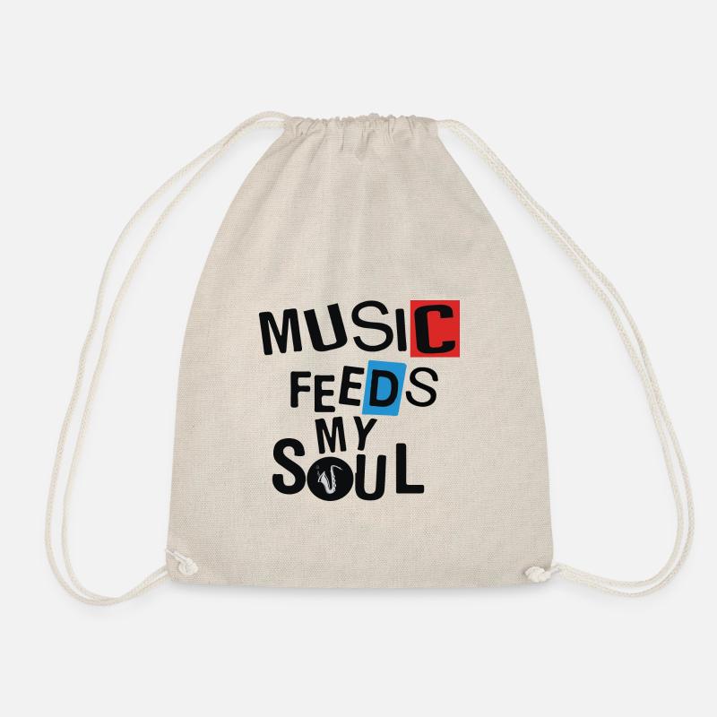Music feeds my soul - Drawstring Bag - nature