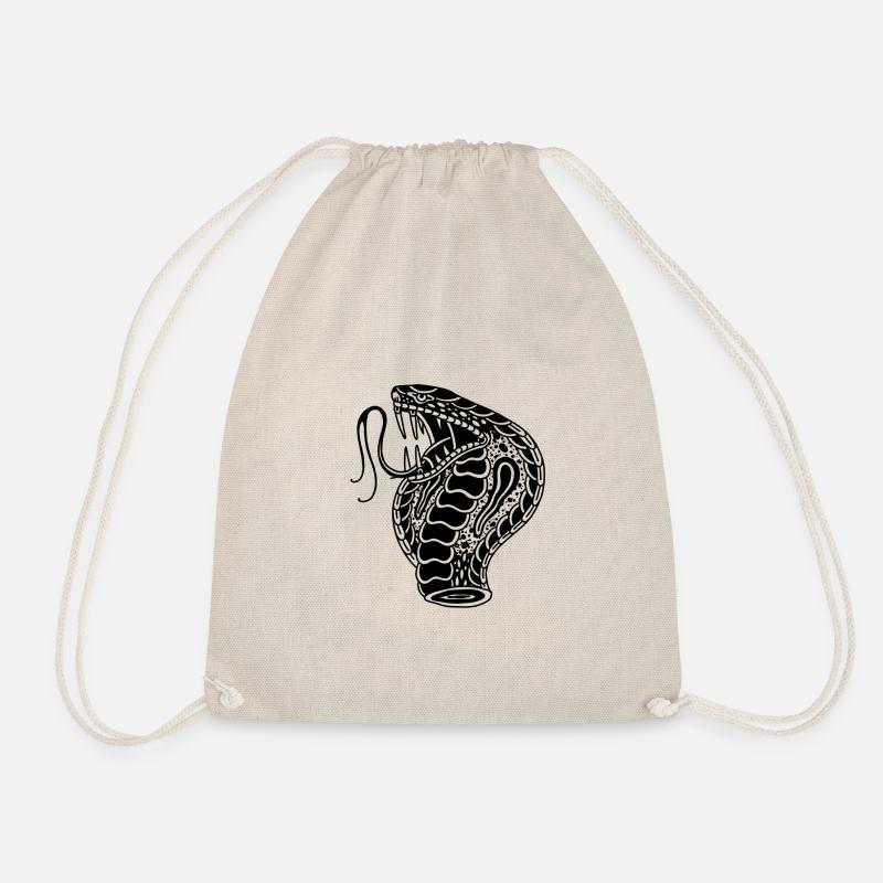 Traditionell Tattoo Style Cobra Snake - Turnbeutel - Natur