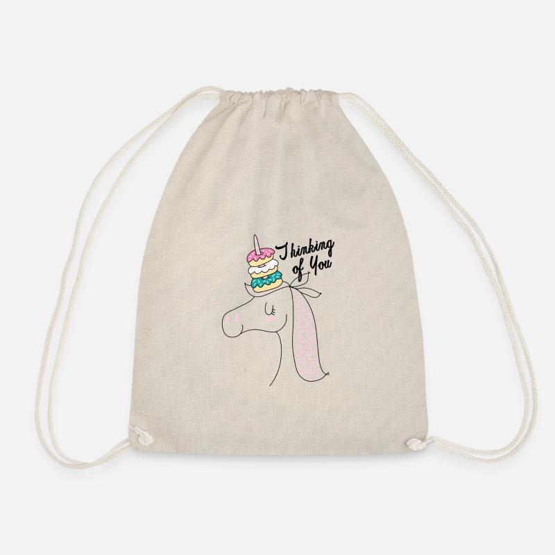 Donut unicorn - Drawstring Bag - nature